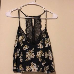 Black flowy tank